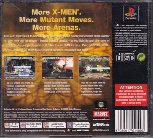 X-Men Mutant Academy 2 - Mangler Manual - PS1 (B Grade) (Genbrug)
